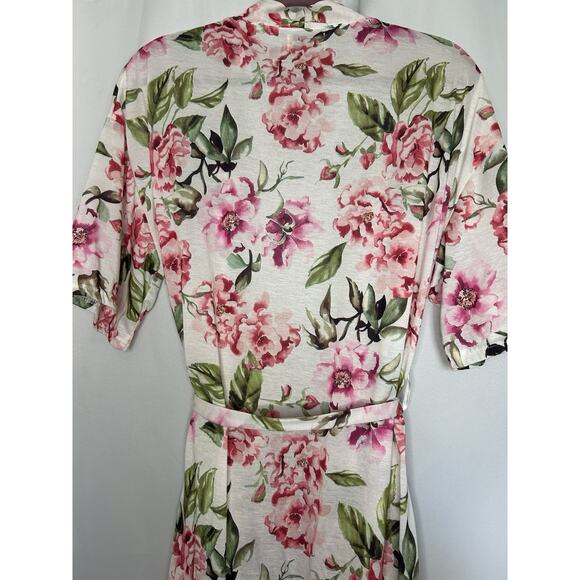 Show‎ Me Your Mumu “Brie” Robe “Garden of Bloom” White W/Pink Floral Print-OS - Picture 7 of 8